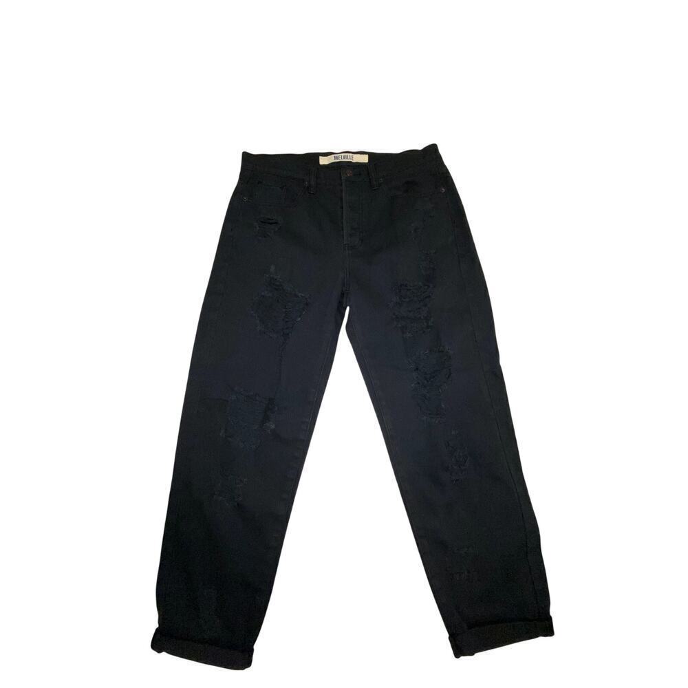 NWOT Womens Brandy Melville Black Distressed Boyfriend Jean